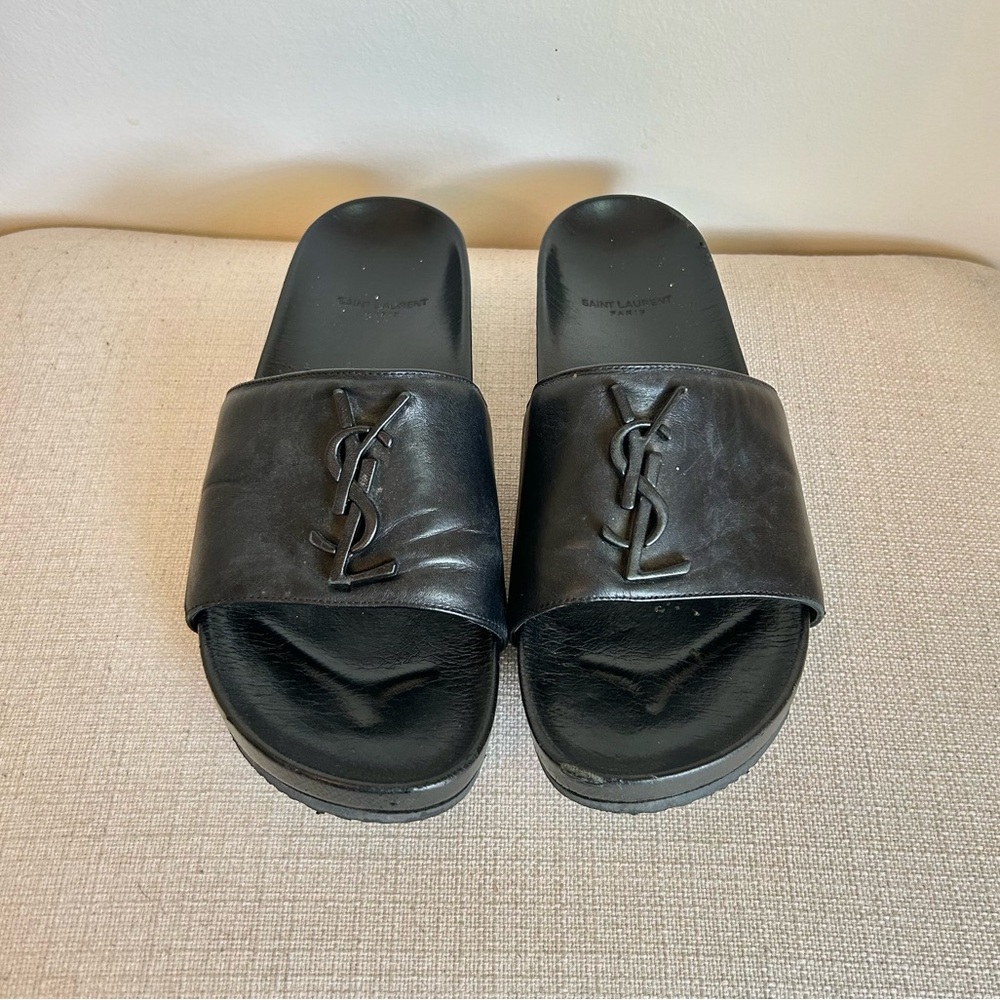 Saint Laurent Black Slides